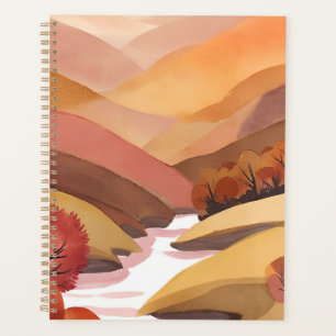 Demeure d'Automne Paysage aquarelle de feuillage
