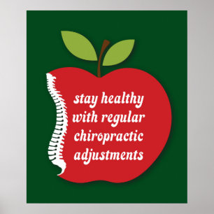 Demeurez en santé (Apple) Poster chiropratique 20"