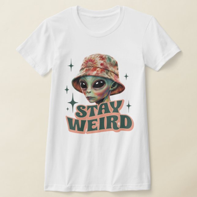 Demeurez un T-shirt femme Cravate-teinture Alien é (Poser)