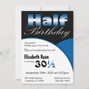 Demi-anniversaire des invitations à la fête bleue