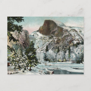 Demi-dôme, Yosemite en hiver Carte postale Vintage