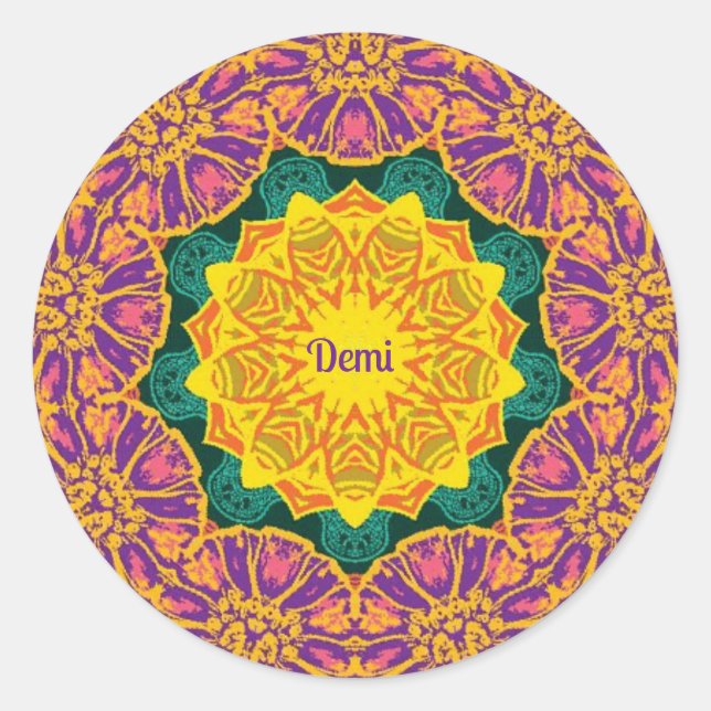 DEMI ~ Helle Weihnachts-Blume Runder Aufkleber (Vorderseite)