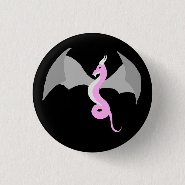 Demi-Mädchen Drache-Knopf Button (Vorderseite)