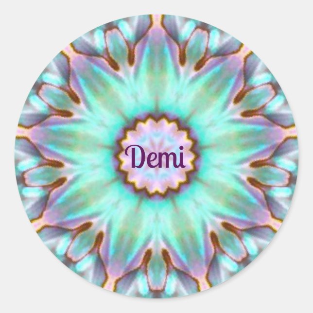 DEMI ~ Personalisierte Paua Muschel Sticker ~ (Vorderseite)