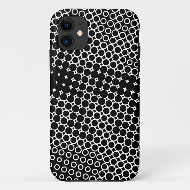 Demi-ton extrême - Noir sur coque iphone blanc (Dos)