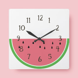 Demi-tranche Pink Watermelon Horloge murale de cui