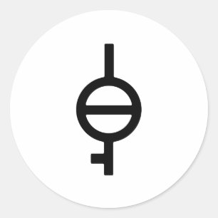 Demiagender Demigirl Geschlechtssymbol Runder Aufkleber