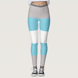 Demiboy-Flagge Grau-Blau-Streifen LGBT Leggings