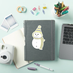 Demigender Pride Snowman Snowperson Flag Gelb Aufkleber