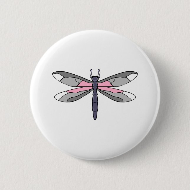 Demigirl Dragonfly Demigirl Pride Button (Vorderseite)