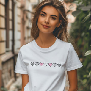 Demigirl Flag Pixel Herz T-Shirt