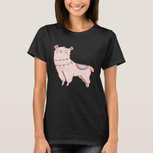 Demigirl Llama Süße Tier Alpaca LGBTQIA Enby Pri T-Shirt