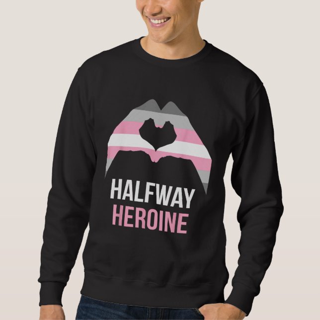 Demigirl Quote Love Heart Demigirl Flag Sweatshirt (Vorderseite)