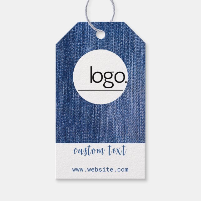 DEMIN BLUE MODERN DEIN LOGO HIER MARKEN GESCHENKANHÄNGER (Vorderseite)