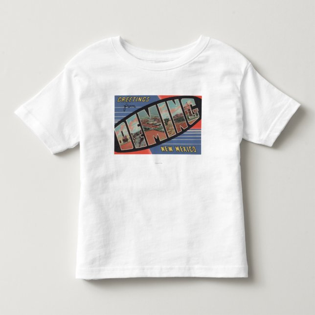 Deming, New Mexiko - große Buchstabe-Szenen Kleinkind T-shirt (Vorderseite)