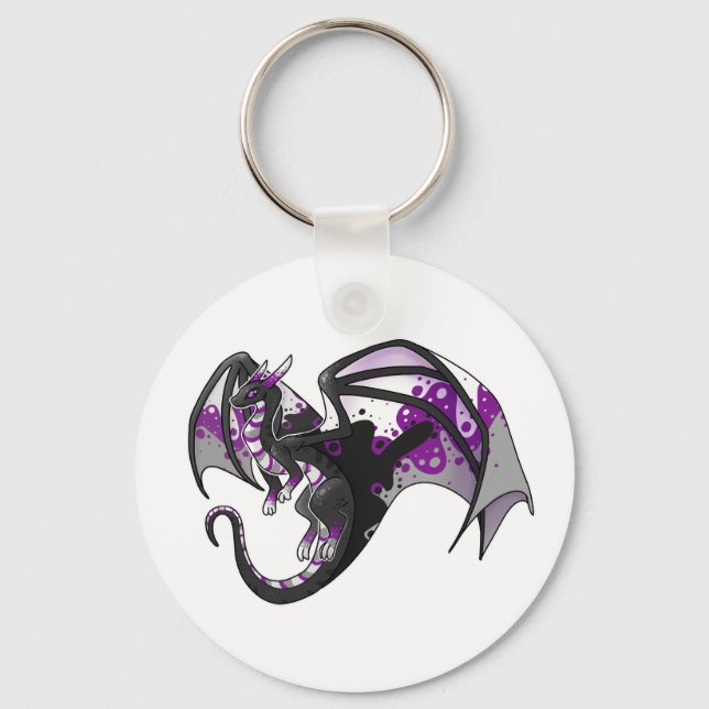 Demisexual Pride Dragon Schlüsselanhänger (Vorderseite)