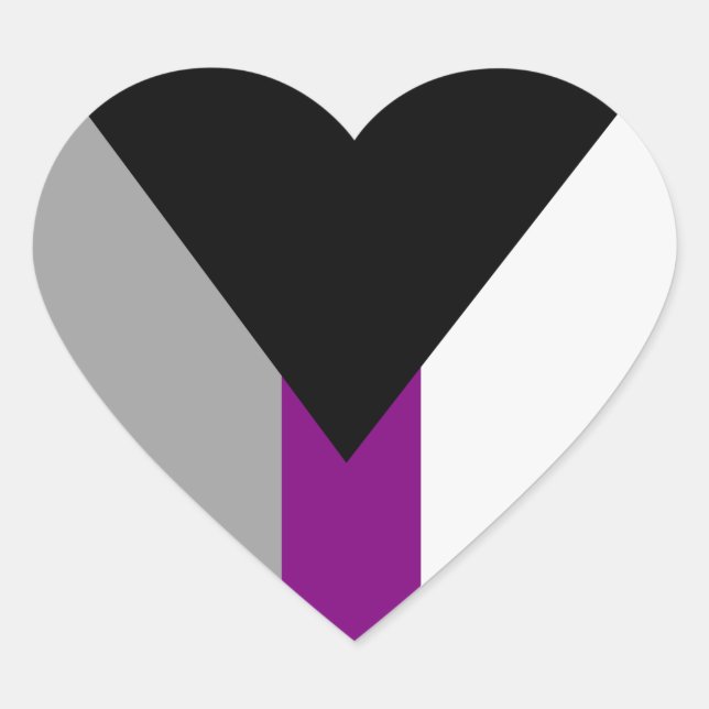 Demisexual-Pride-Flag Herz-Aufkleber (Vorderseite)