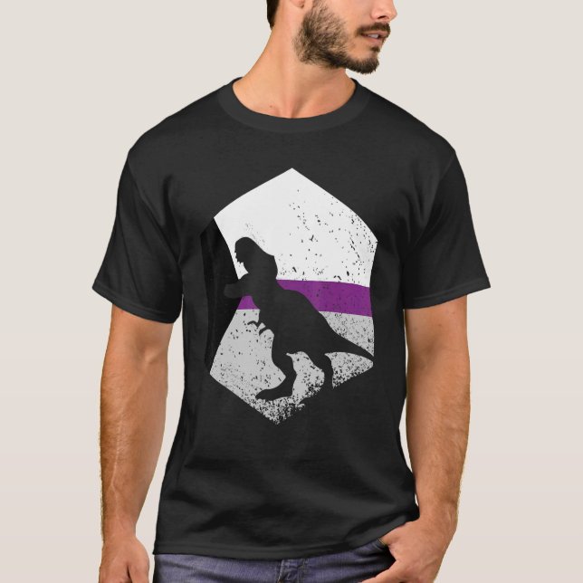 Demisexual Prilag Demisaur Demisexual Dinosau T-Shirt (Vorderseite)