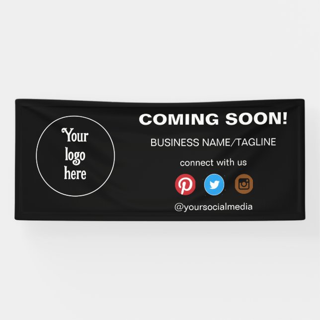 Demnächst Minimal für Social Media & Business-Logo Banner (Horizontal)