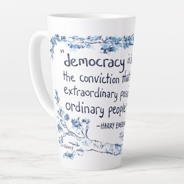 Democracy For People latte mug Milchtasse (Linke Ecke)