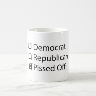 Démocrate républicain pissé outre de la tasse de