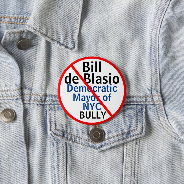 Democratic Bill de Blasio NYC Mayor or Edit Mayor Button (Beispiel)