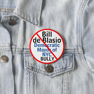 Democratic Bill de Blasio NYC Mayor or Edit Mayor Button