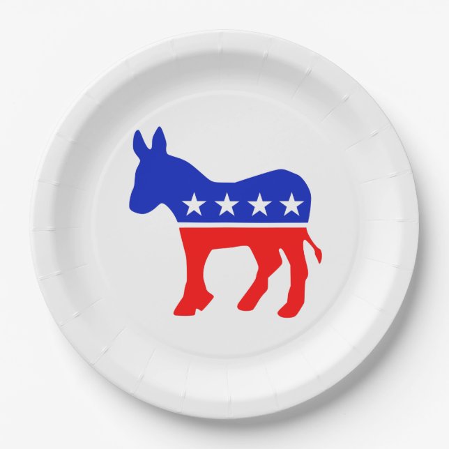 Democratic Party Symbol Pappteller (Vorderseite)