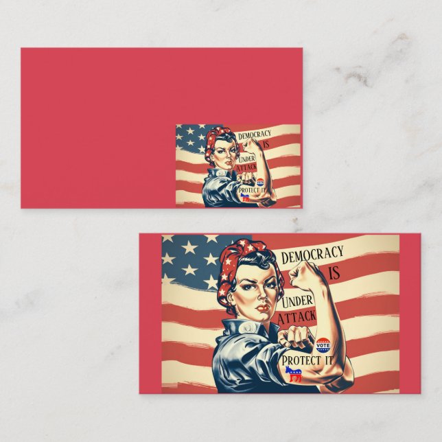 Démocratie / Protéger le Carte de visite informati (Devant / Derrière)