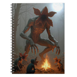 Demogorgon-Kreaturen um ein Lagerfeuer Notizblock