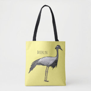 Demoiselle crane bird cartoon illustration tasche