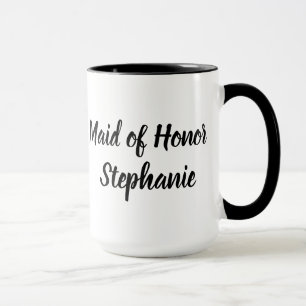 Demoiselle d'honneur Mug Mariages Écriture Élégant