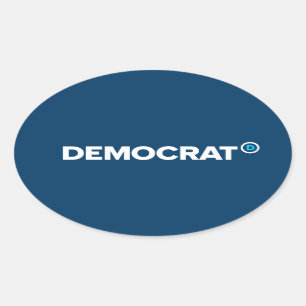 Demokrat-Aufkleber Ovaler Aufkleber