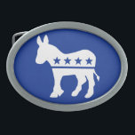 Demokrat Donkey Belt Buckle Ovale Gürtelschnalle<br><div class="desc">Der demokratische Donkey-Gürtel knöpfe anpassbare Hintergründe. Wählen Sie die gewollt Hintergrundfarbe aus,  indem Sie Anpassen - Bearbeiten - Hintergrund.</div>