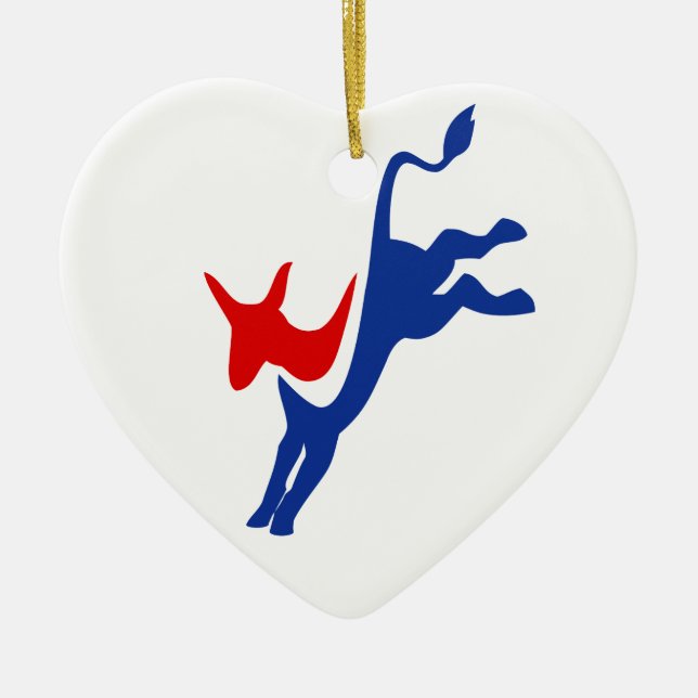 Demokrat Donkey Heart Ornament (Vorne)