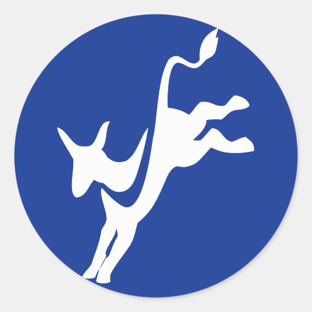 Demokrat Donkey Round Sticker (Vorderseite)