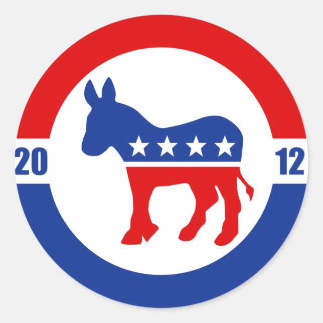 Demokrat Donkey Round Sticker (Vorderseite)