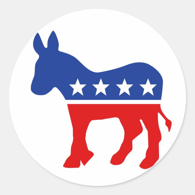 Demokrat Donkey Round Sticker (Vorderseite)