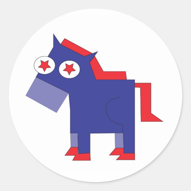 Demokrat Donkey Runder Aufkleber (Vorderseite)