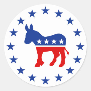 Demokrat-Esel-runder Aufkleber