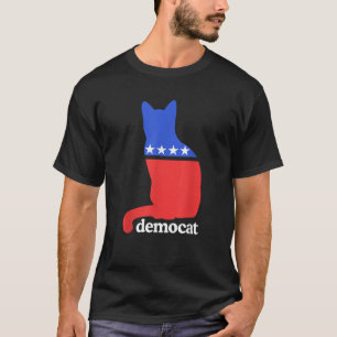 Demokrat Funny Kitty Cat Graphic T-Shirt