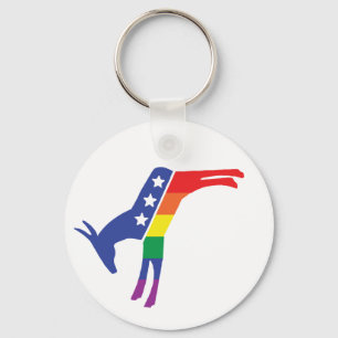 Demokrat-Gay Pride-Esel Schlüsselanhänger