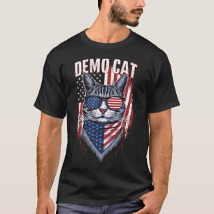 Demokrat Kinderlose Katze Lady Liberal Electi T-Shirt