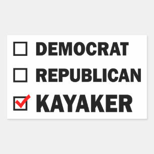 Demokrat Republikaner Kayaker Rechteckiger Aufkleber