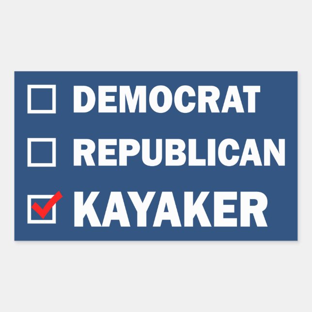 Demokrat Republikaner Kayaker Rechteckiger Aufkleber (Vorderseite)
