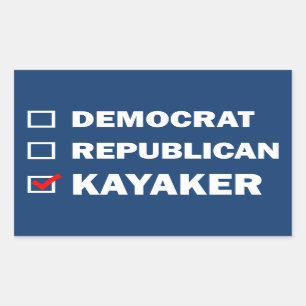 Demokrat Republikaner Kayaker Rechteckiger Aufkleber