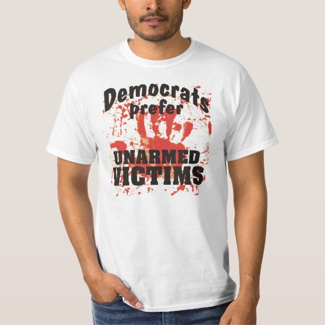 Demokraten bevorzugen unbewaffnete Opfer-blutiges T-Shirt (Vorderseite)