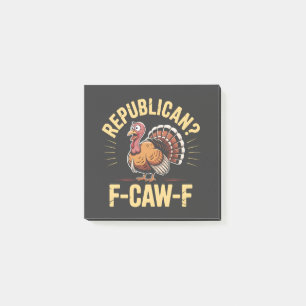 Demokraten Funny Erntedank Türkei Cawing F-Caw-F Post-it Klebezettel