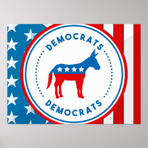 Demokraten Partei Emblem Abzeichen  Poster