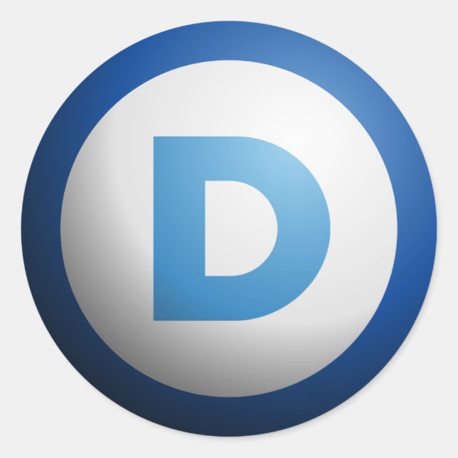 Demokraten Runder Aufkleber (Vorderseite)